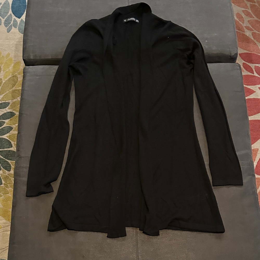Black Open Front Cardigan Sweater